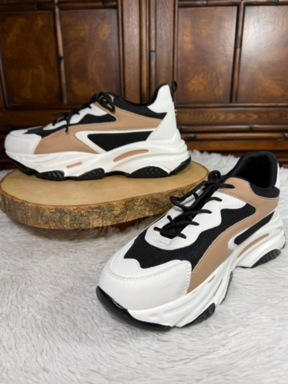 Project Cloud CoCo Black Tan White Memory Foam Insole Platform Sneaker